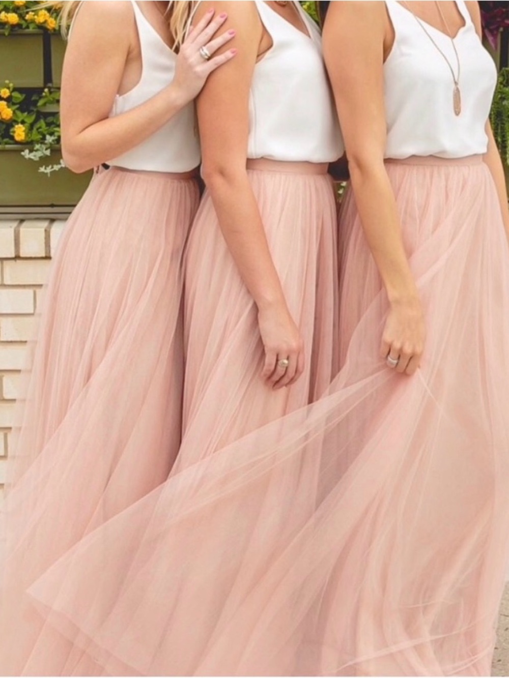 Revelry Dusty Pink Boho Casual Rustic Tulle Skirt Maxi Length Plus Size 20